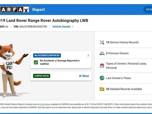 Used 2019 Land Rover Range Rover Long Wheelbase Autobiography AWD/4WD image 9