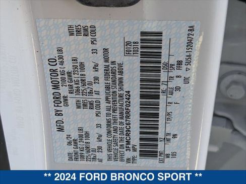 Certified 2024 Ford Bronco Sport Outer Banks w/ Tech Package image 24