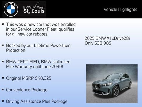 Certified 2025 BMW X1 xDrive28i w/ Convenience Package AWD/4WD image 8