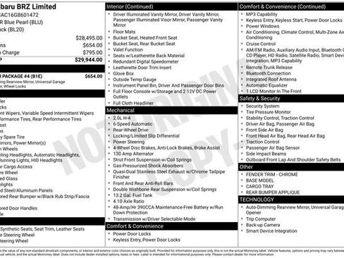 Used 2016 Subaru BRZ Limited w/ Popular Package #4 image 14