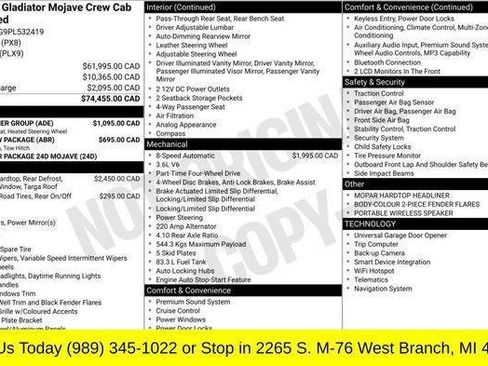 Used 2023 Jeep Gladiator Mojave w/ Cold Weather Group AWD/4WD image 8
