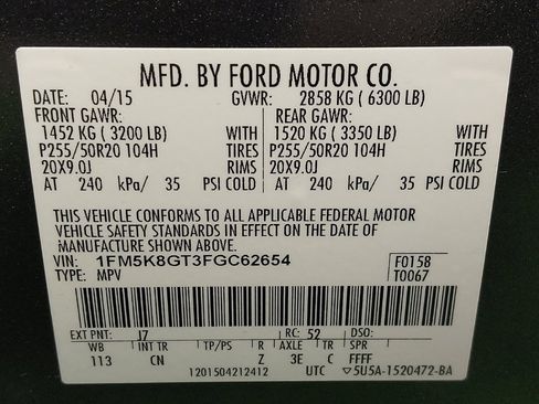 Used 2015 Ford Explorer Sport w/ Equipment Group 401A image 33