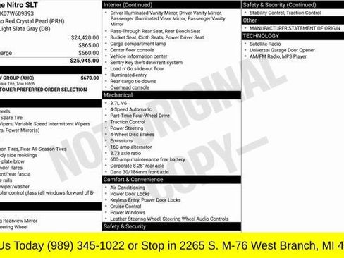 Used 2007 Dodge Nitro SLT w/ Trailer Tow Group AWD/4WD image 2