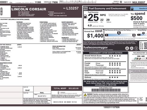 Used 2022 Lincoln Corsair Reserve w/ Equipment Group 201A FWD image 1