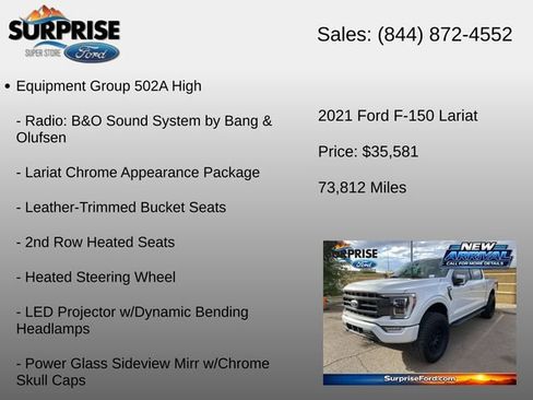 Used 2021 Ford F150 Lariat w/ Equipment Group 502A High AWD/4WD image 12