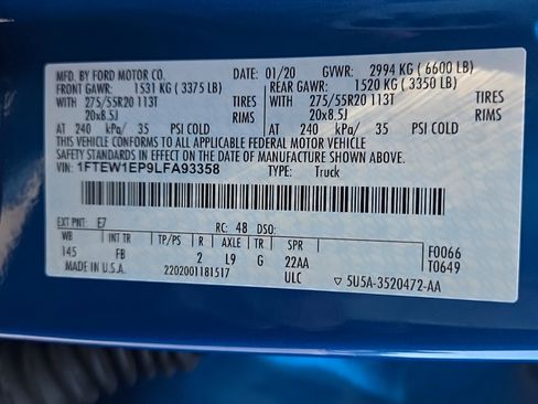 Certified 2020 Ford F150 XLT w/ Equipment Group 302A Luxury AWD/4WD image 24