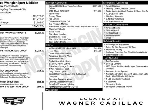Used 2021 Jeep Wrangler Sport AWD/4WD image 1
