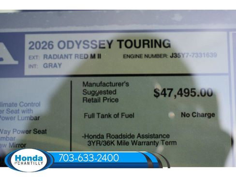 New 2026 Honda Odyssey Touring image 42