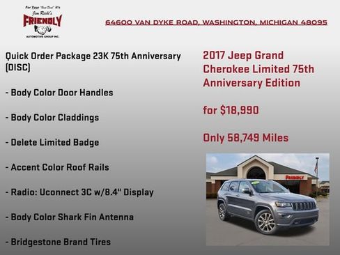 Used 2017 Jeep Grand Cherokee Limited 75th Anniversary AWD/4WD image 15