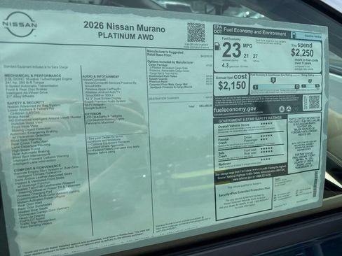 New 2026 Nissan Murano Platinum w/ Cargo Package AWD/4WD image 40