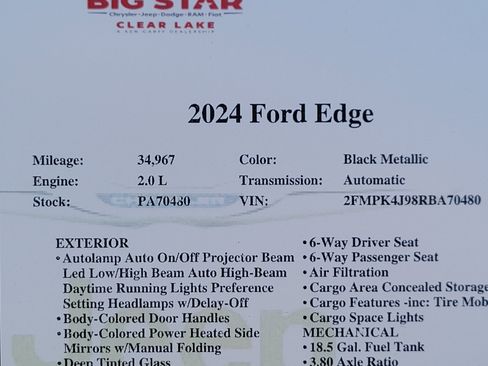Used 2024 Ford Edge SEL image 33