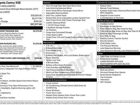 Used 2020 Toyota Camry XSE w/ Driver Assist Package FWD image 6