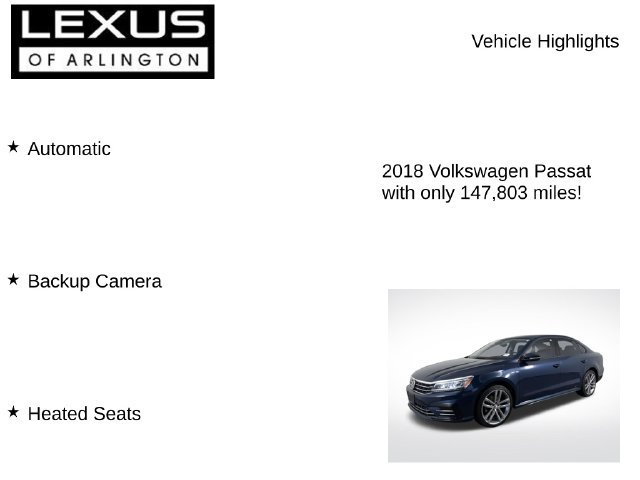 Used 2018 Volkswagen Passat 2.0T R-Line w/ R-Line Lighting Package FWD image 8
