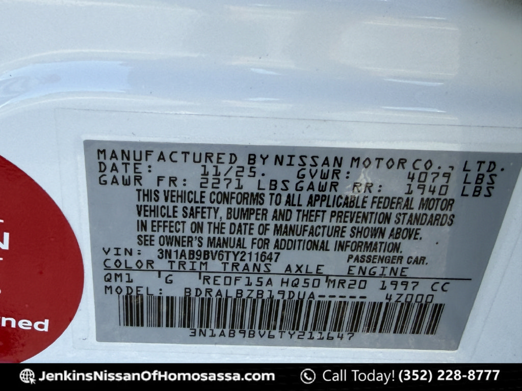Certified 2026 Nissan Sentra S w/ Floor Mat Package FWD image 47