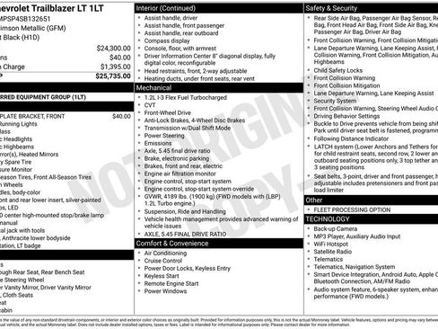Used 2025 Chevrolet TrailBlazer LT FWD image 1