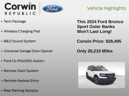 Certified 2024 Ford Bronco Sport Outer Banks w/ Tech Package image 7