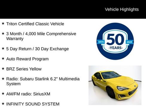 Used 2017 Subaru BRZ Series.Yellow RWD image 5