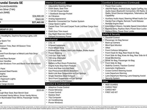 New 2025 Hyundai Sonata SE image 2