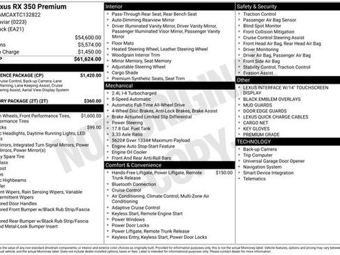 Certified 2026 Lexus RX 350 Premium w/ Convenience Package AWD/4WD image 39