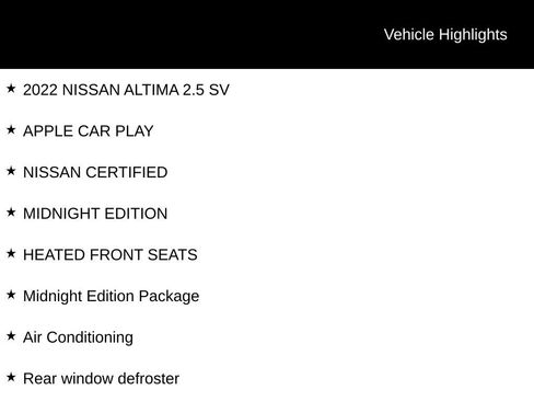 Certified 2022 Nissan Altima 2.5 SR w/ Midnight Edition Package FWD image 6