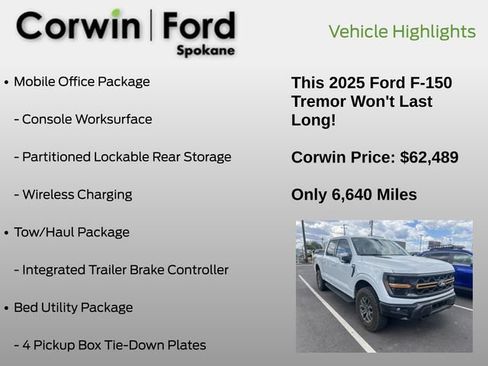 Used 2025 Ford F150 Tremor w/ Equipment Group 402A High AWD/4WD image 6