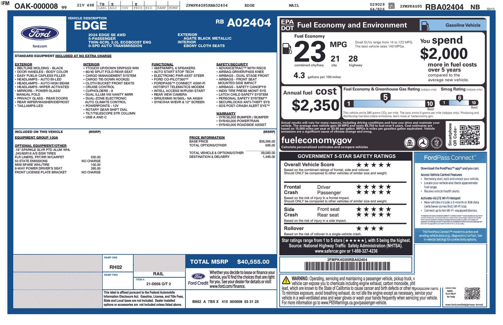 Used 2024 Ford Edge SE AWD/4WD image 28