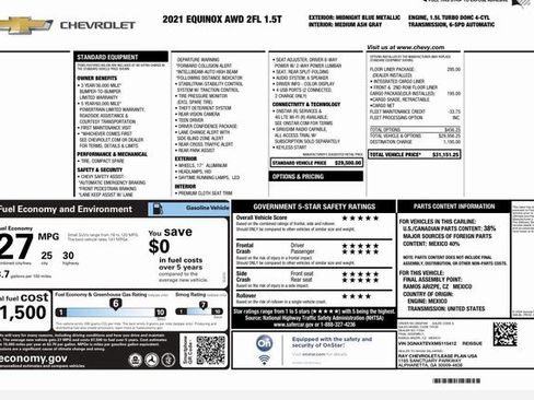 Used 2021 Chevrolet Equinox LT w/ LPO, Floor Liner Package image 5