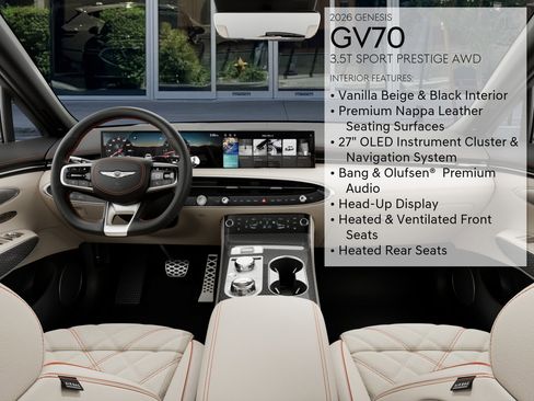 New 2026 Genesis GV70 3.5T Sport Prestige w/ G1 Accessory Package AWD/4WD image 17