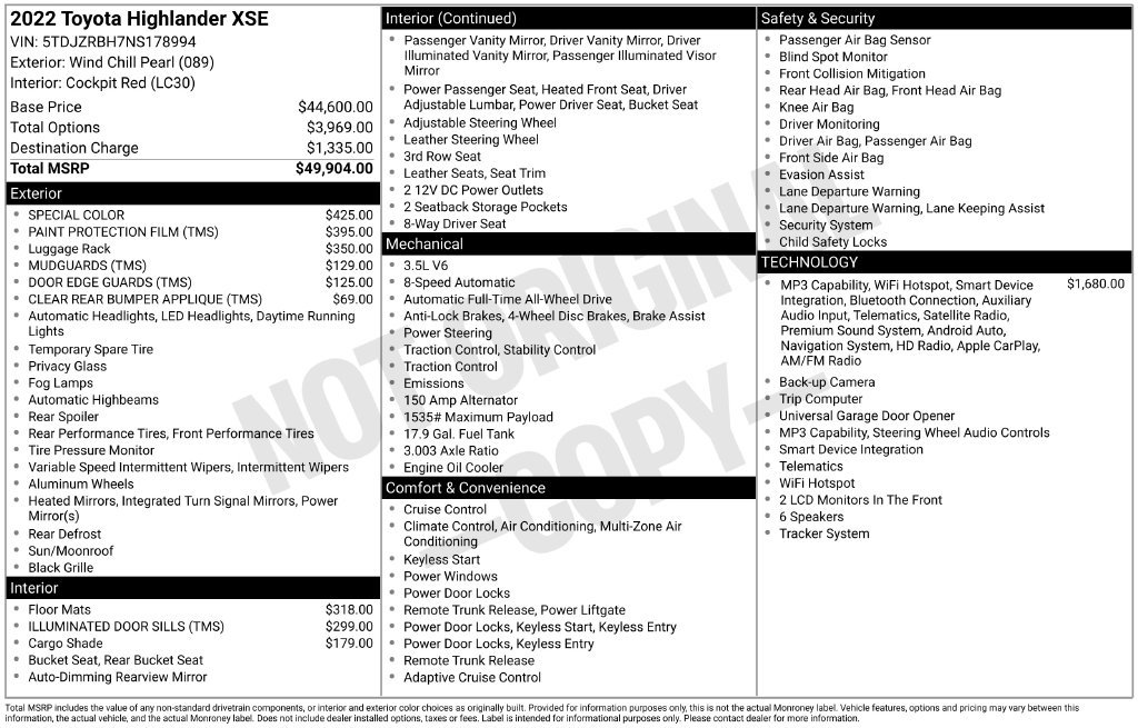 Used 2022 Toyota Highlander XSE AWD/4WD image 3