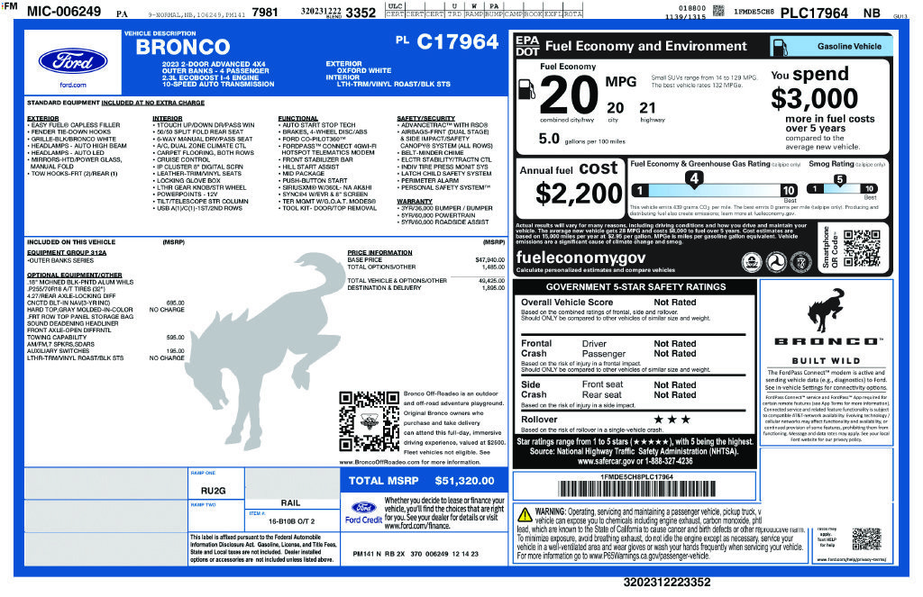 Used 2023 Ford Bronco Outer Banks AWD/4WD image 7