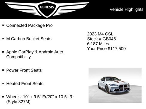 Used 2023 BMW M4 CSL RWD image 5