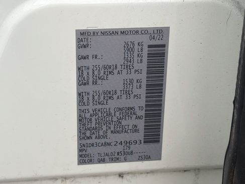 Used 2022 Nissan Pathfinder SL w/ SL Black Package FWD image 44