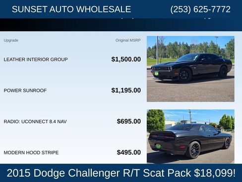 Used 2015 Dodge Challenger R/T Scat Pack w/ Leather Interior Group RWD image 26