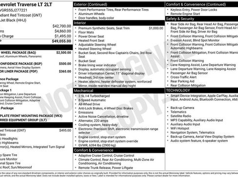 Certified 2025 Chevrolet Traverse LT w/ Sun and Wheel Package AWD/4WD image 3