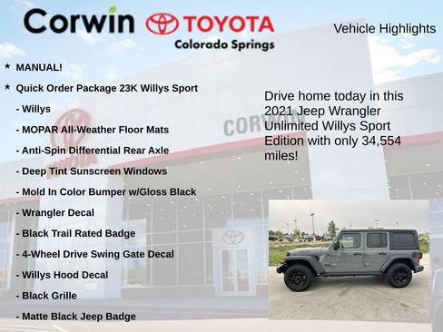 Used 2021 Jeep Wrangler Unlimited Sport AWD/4WD image 7