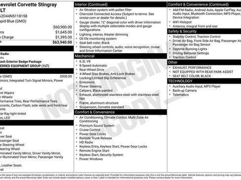 Used 2022 Chevrolet Corvette Stingray Coupe w/ 1LT image 28