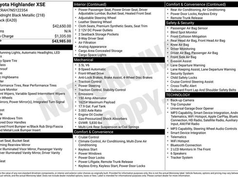 Used 2022 Toyota Highlander XSE FWD image 34