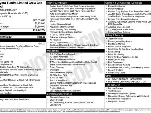 Used 2023 Toyota Tundra Limited w/ Power Package AWD/4WD image 39