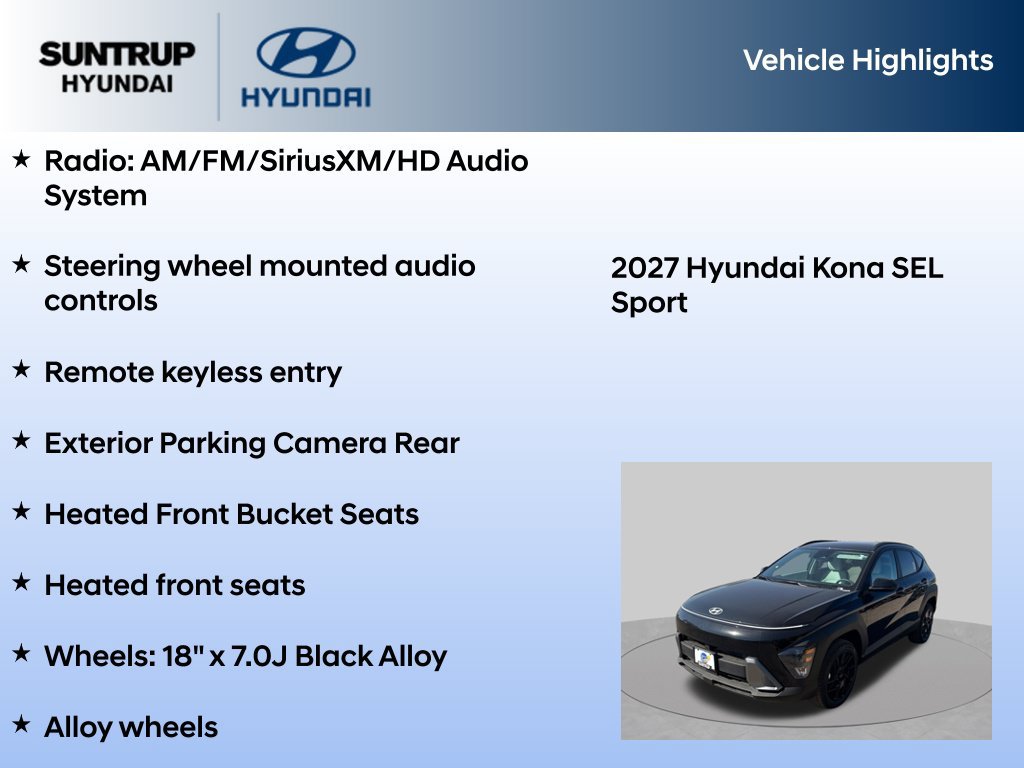 New 2027 Hyundai Kona SEL Sport AWD/4WD image 7