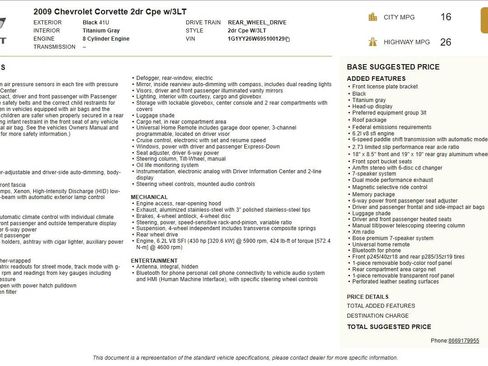 Used 2009 Chevrolet Corvette Convertible w/ Preferred Equipment Group RWD image 66