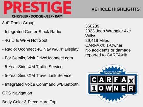 Used 2023 Jeep Wrangler Unlimited w/ 8.4" Radio Group AWD/4WD image 8