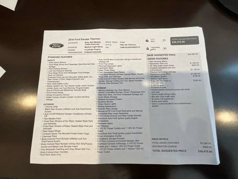 Used 2016 Ford Escape Titanium w/ Equipment Group 301A FWD image 14