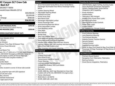 Used 2016 GMC Canyon SLT w/ Driver Alert Package RWD image 5