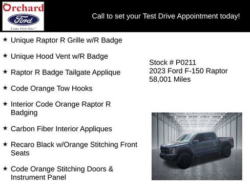 Certified 2023 Ford F150 Raptor w/ Equipment Group 802A Raptor R AWD/4WD image 22
