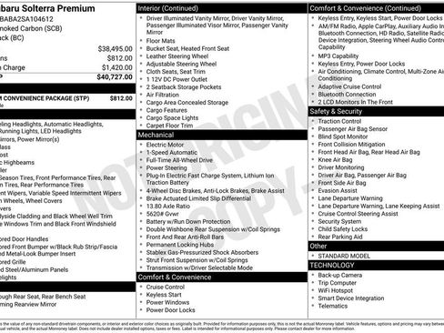 Used 2025 Subaru Solterra Premium w/ Premium Convenience Package image 15