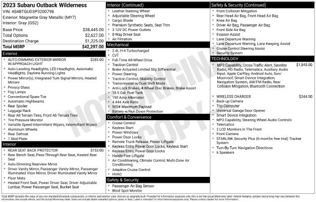 Used 2023 Subaru Outback Wilderness AWD/4WD image 2