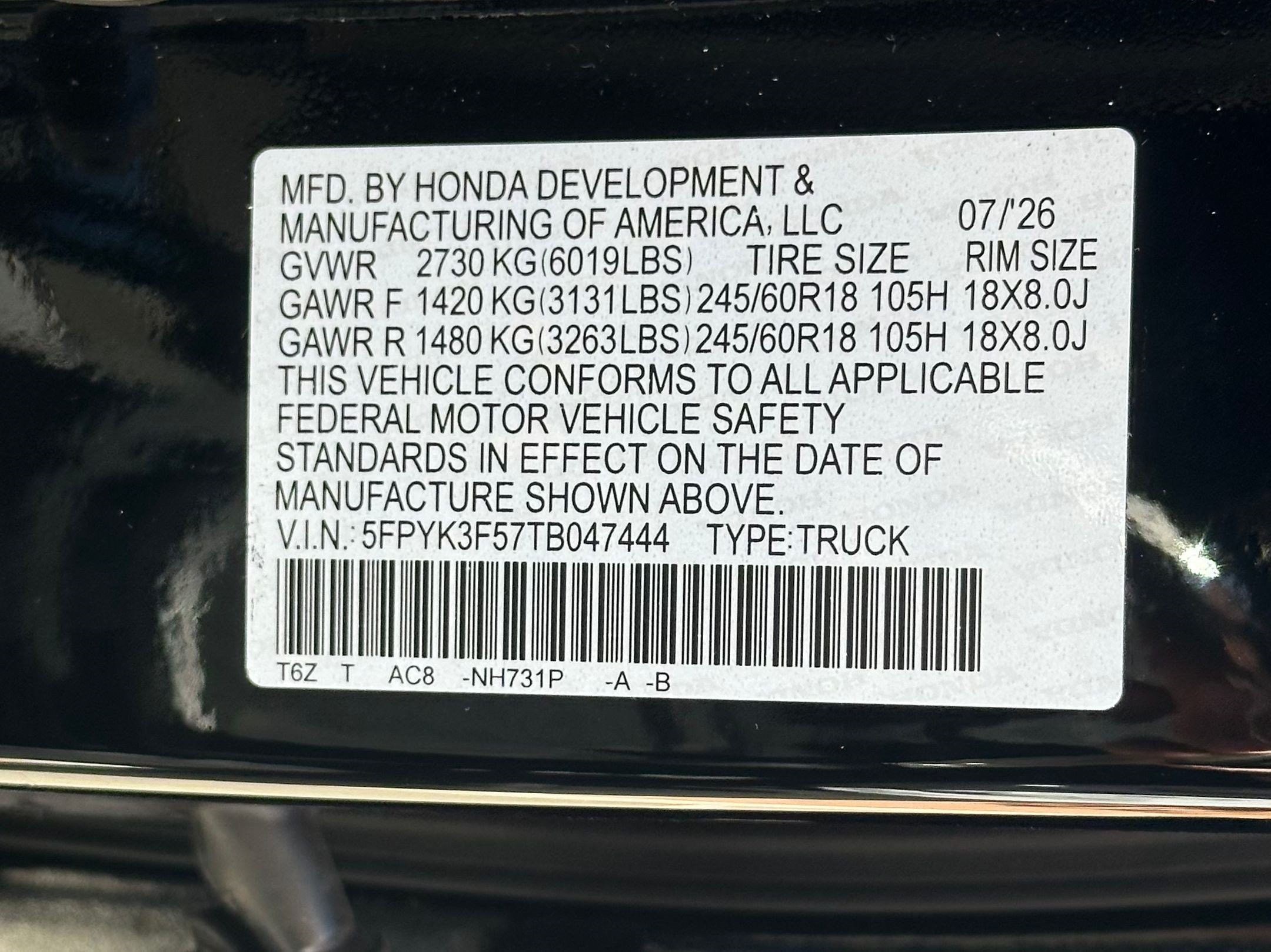 New 2026 Honda Ridgeline RTL image 26