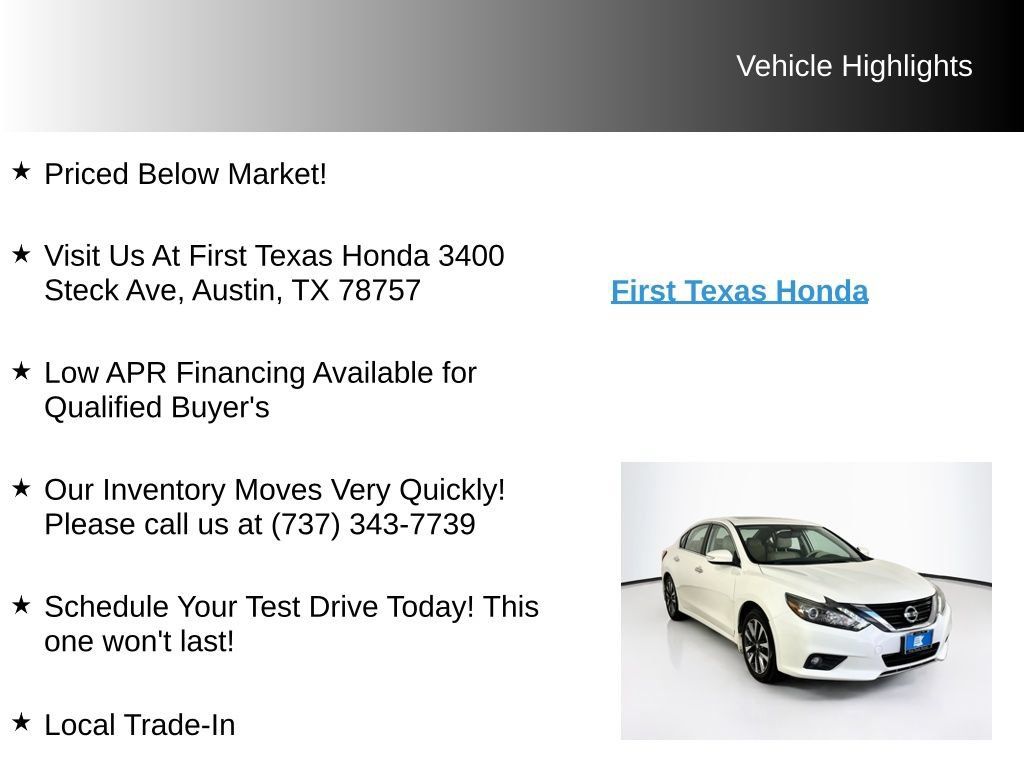 Used 2017 Nissan Altima 2.5 SL w/ 2.5 Technology Package FWD image 10
