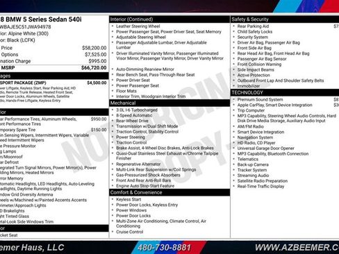Used 2018 BMW 540i RWD image 3