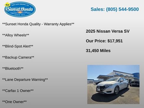 Used 2025 Nissan Versa SV FWD image 5